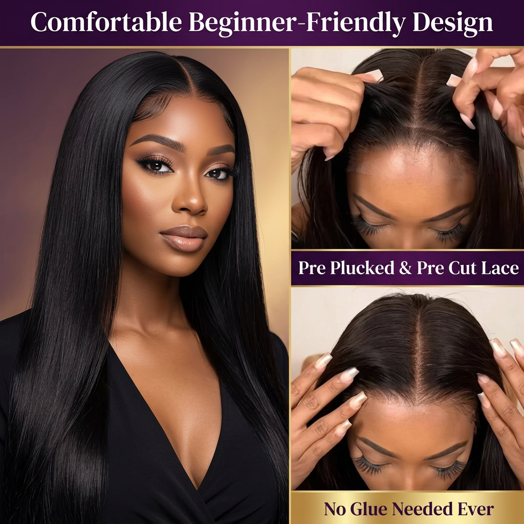 Inches to the Floor: Bone Straight Brazilian Remy Blend Wig -16 to 42"- Transparent Swiss HD Lace