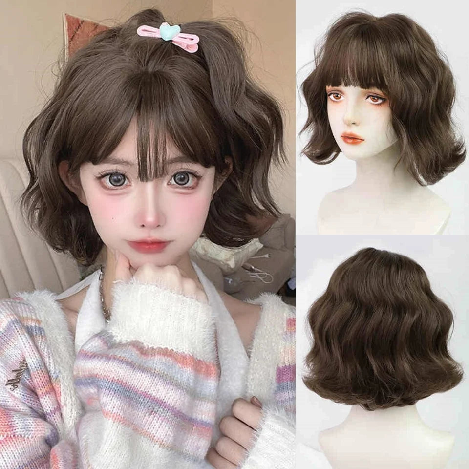 Short Wavy Cosplay Synthetic Bob Wig – 21 Assorted Colors