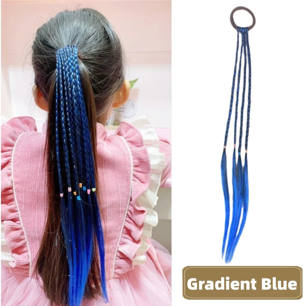 Braided ponytail extension color with hairstyle example