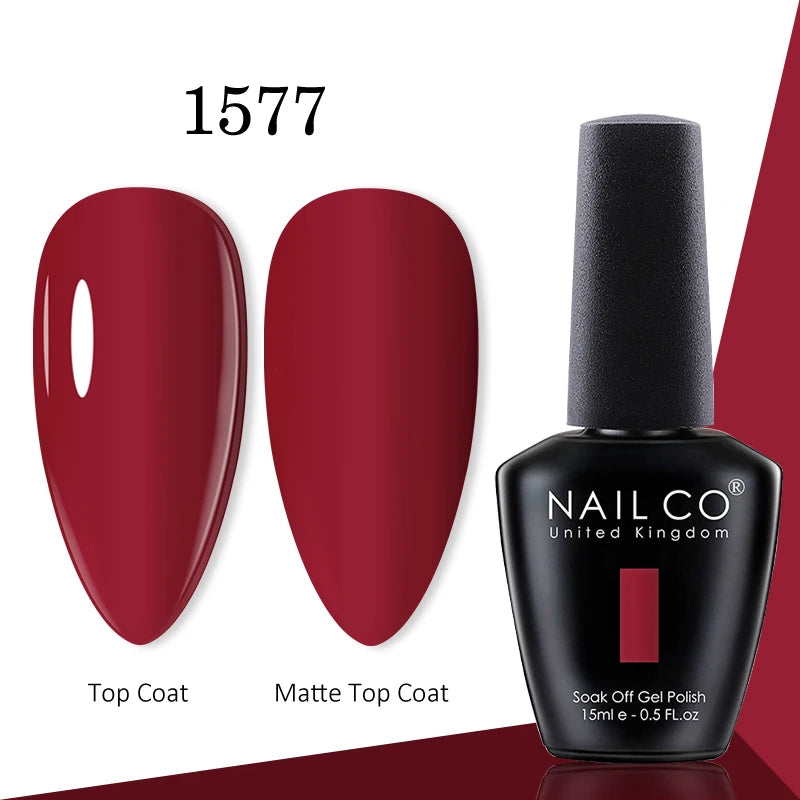 NAILCO gel polish bottle with numbered color samples