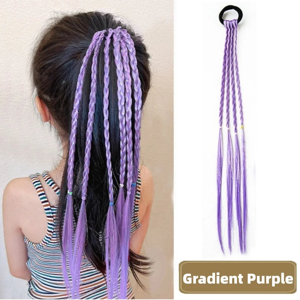 Braided ponytail extension color with hairstyle example