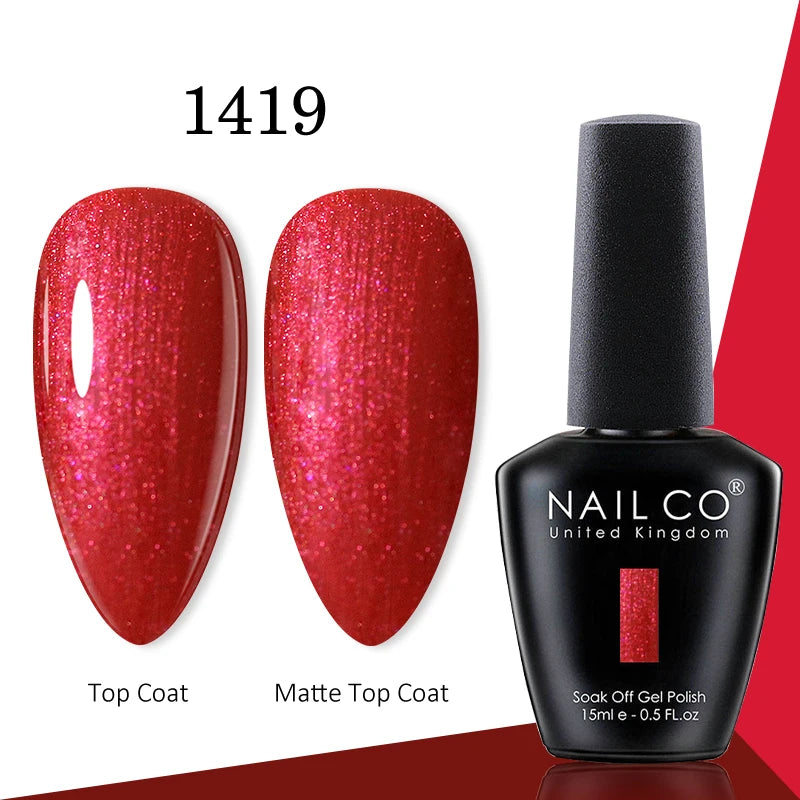 NAILCO gel polish bottle with numbered color samples