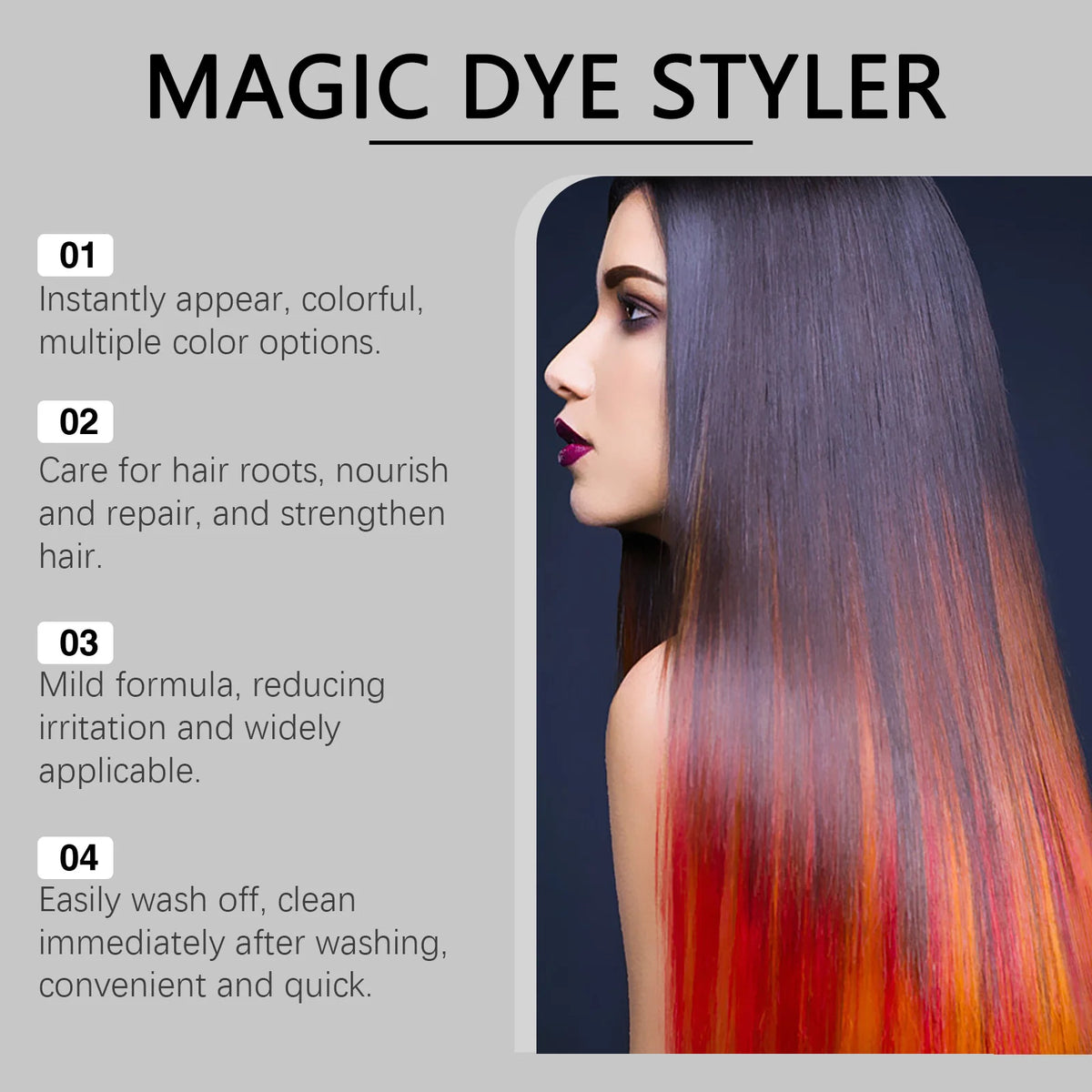 Hair color wax jars with color and hairstyle examples