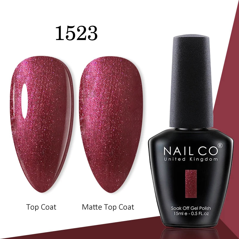 NAILCO gel polish bottle with numbered color samples