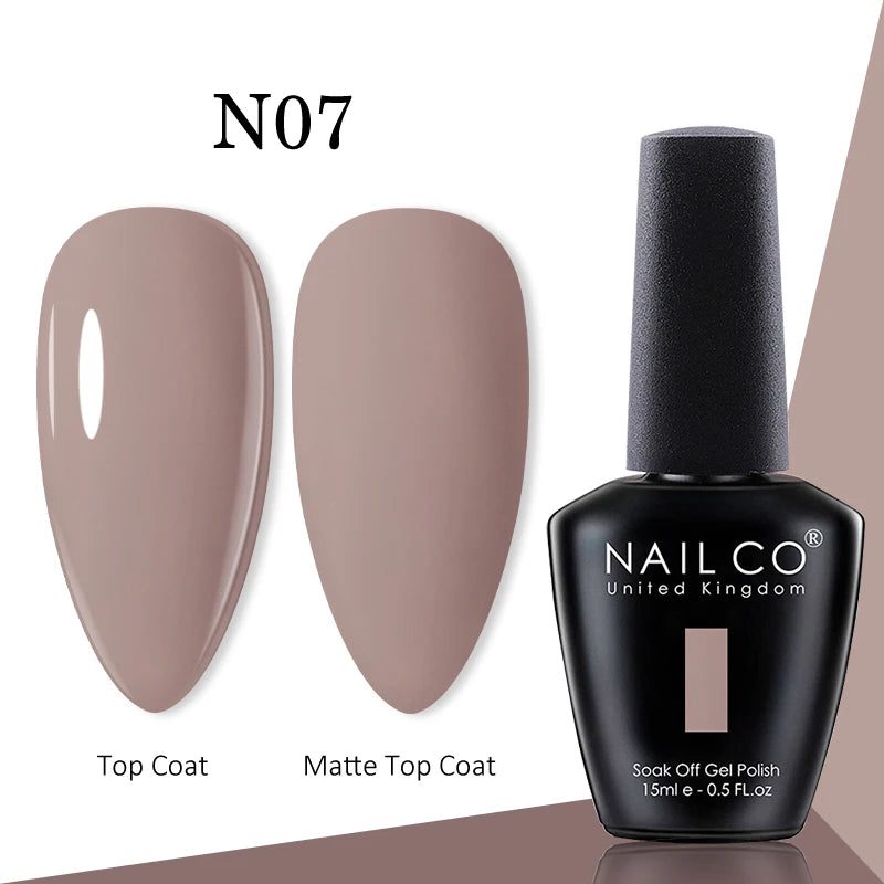 NAILCO gel polish bottle with numbered color samples