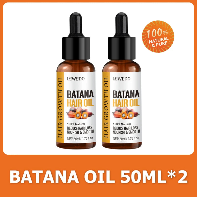 Batana hair oil dropper bottles with quantity labels