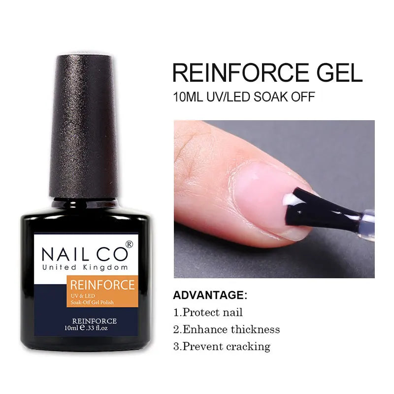 NAILCO reinforcement gel bottle with application example