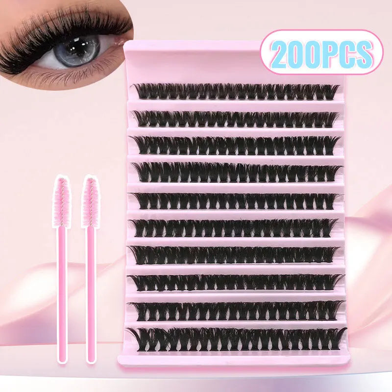 False eyelash trays with application examples and lash style information