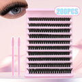False eyelash trays with application examples and lash style information