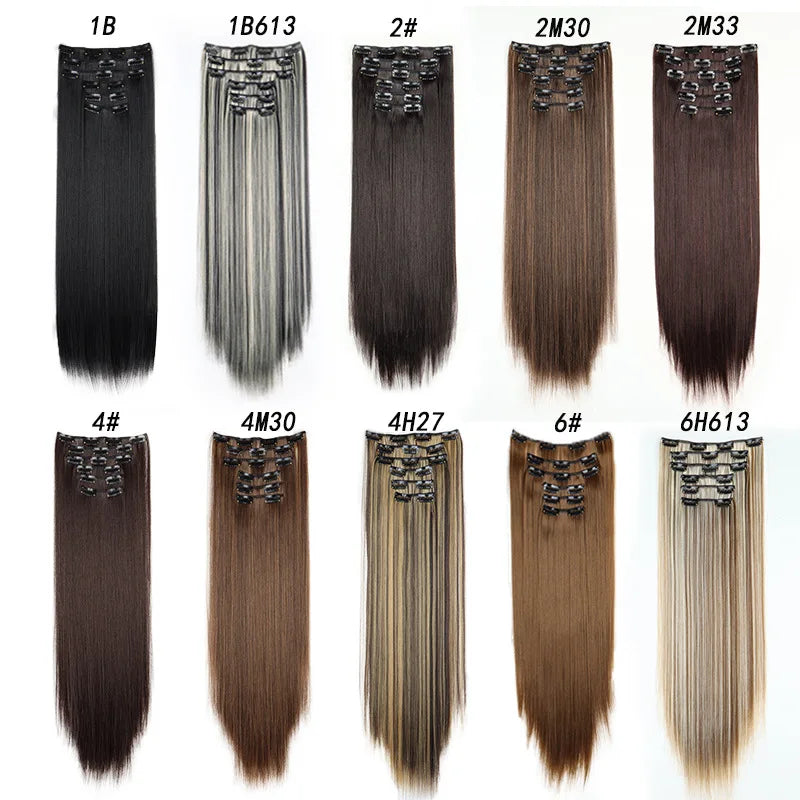 Clip-in hair extension color chart