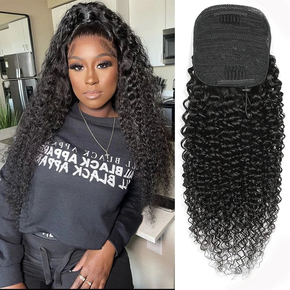 Ponytail extensions with styling examples and base details