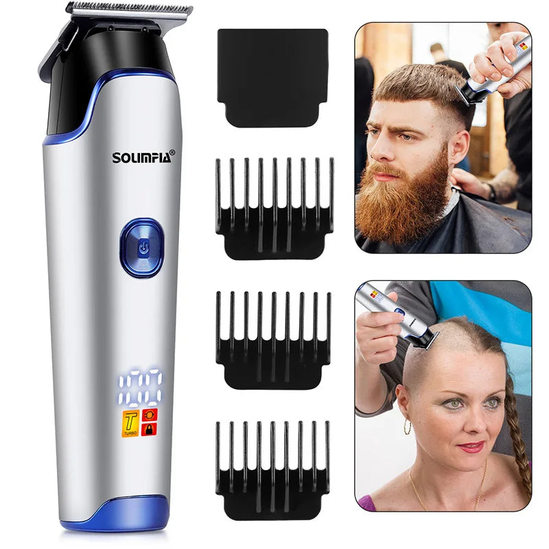 Electric hair clipper or trimmer kit with comb attachments