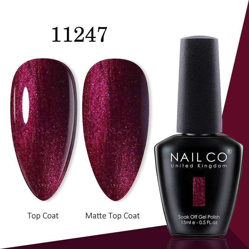 NAILCO gel polish bottle with numbered color samples