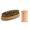 Wooden beard brush with grooming accessories
