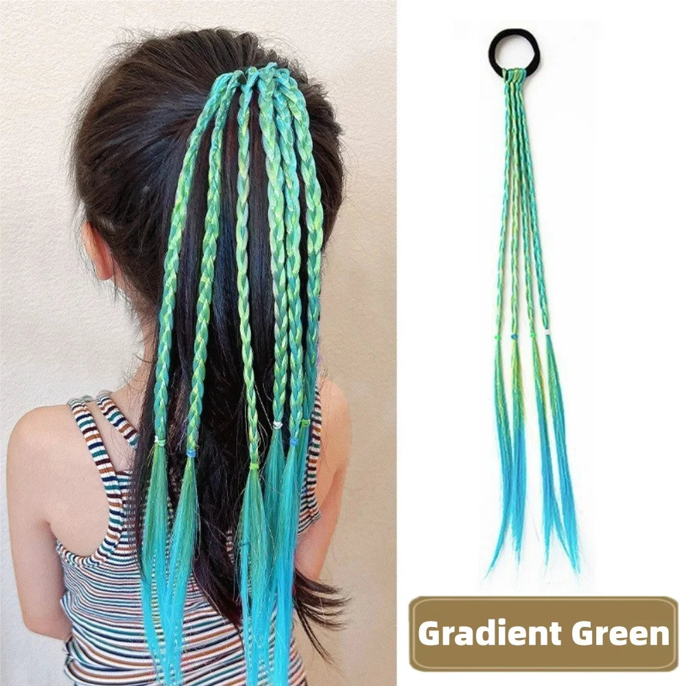 Braided ponytail extension color with hairstyle example