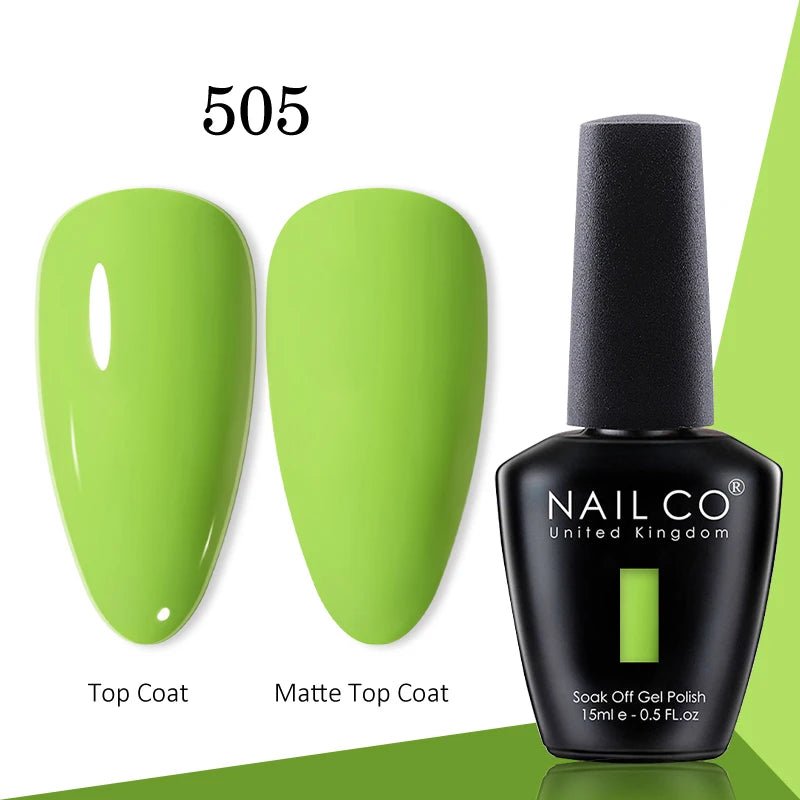 NAILCO gel polish bottle with numbered color samples