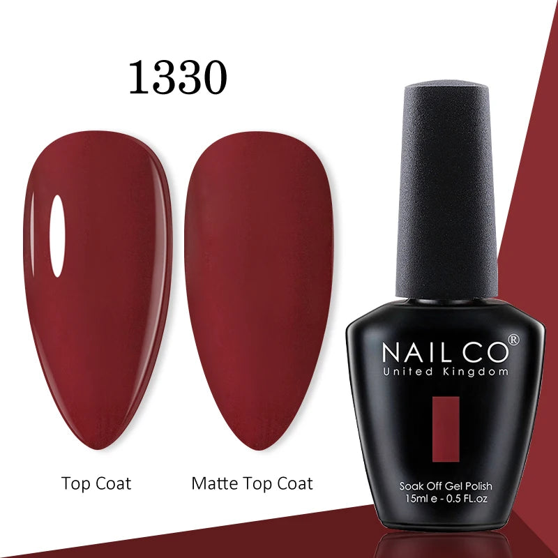 NAILCO gel polish bottle with numbered color samples