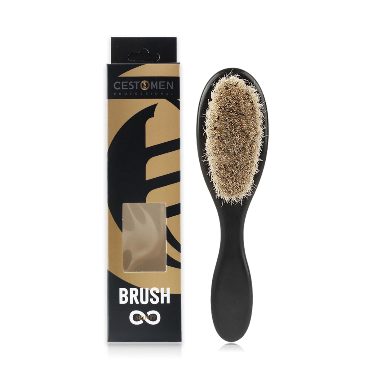 Hair brush and comb beside their packaging