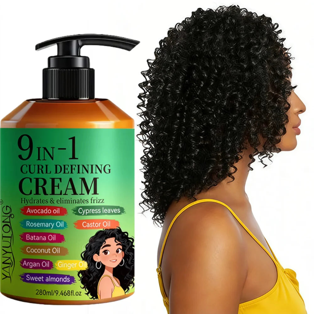 Curl-defining cream with curly hairstyle examples